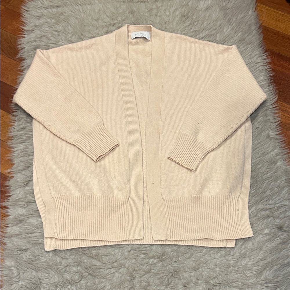 Pearl By Lela Rose Cream Open Women's‎ Wool And Cashmere Cardigan